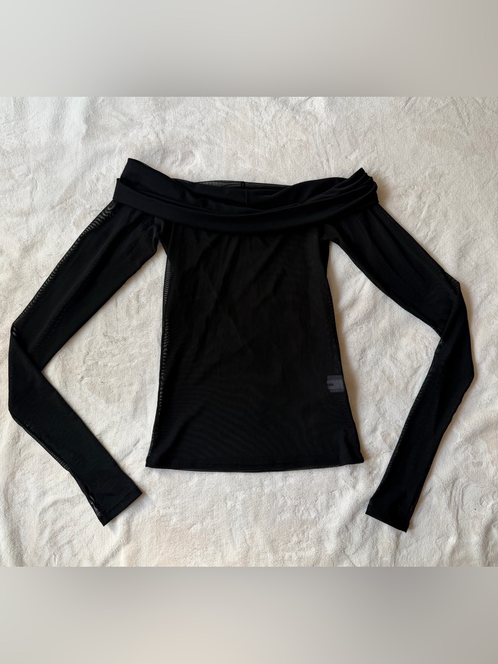 Joah Brown S/M Off The Shoulder Long Sleeve Mesh